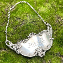 Load image into Gallery viewer, Decanter Tag, Sterling Silver, 1887 Gorham, Sherry
