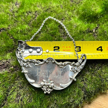 Load image into Gallery viewer, Decanter Tag, Sterling Silver, 1887 Gorham, Brandy
