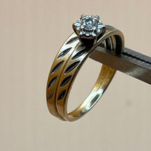 Load image into Gallery viewer, Ring, 10K Yellow Gold, Engagement Set, 3 mm Diamond, size 7 1/4
