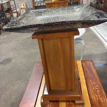 Load image into Gallery viewer, Pine &amp; Ceramic Bird Bath
