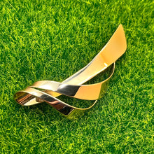 Load image into Gallery viewer, Pin, Brooch, Gold Plated Sterling Silver, Abstract Flowing Ribbon
