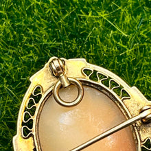 Load image into Gallery viewer, Pendant, Brooch, 14K Yellow Gold, Vintage to Antique Abalone Cameo
