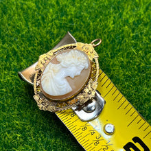 Load image into Gallery viewer, Pendant, Brooch, 14K Yellow Gold, Vintage to Antique Abalone Cameo

