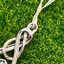Load image into Gallery viewer, Necklace with Pendant, Sterling Silver, Infinity Loop with Clear Stones, 24 Inch Twisted Curb Chain
