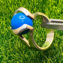 Load image into Gallery viewer, Ring, Sterling Silver, Tension Set Blue Ball, Size 5 3/4
