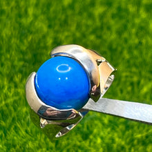 Load image into Gallery viewer, Ring, Sterling Silver, Tension Set Blue Ball, Size 5 3/4
