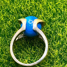 Load image into Gallery viewer, Ring, Sterling Silver, Tension Set Blue Ball, Size 5 3/4

