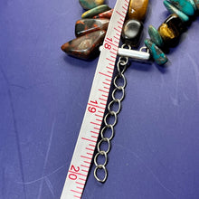 Load image into Gallery viewer, Necklace, Sterling Silver and Stone 3 Strand, Gurubachi, Tigers eye, Turquoise, Jaspar, Pearl, 18-20 inches
