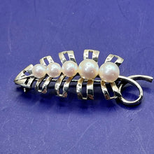 Load image into Gallery viewer, Earrings and Brooch Set, Mikimoto Tokyo, Akoya Pearls and Sterling, Screw Back

