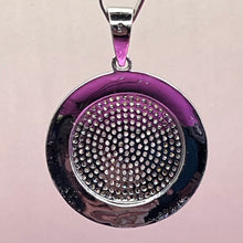 Load image into Gallery viewer, Necklace with Pendant, Sterling Silver and Pave Diamonds, on Sterling and Leather Cord, 4.7 carats
