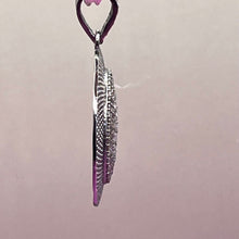 Load image into Gallery viewer, Necklace with Pendant, Sterling Silver and Pave Diamonds, on Sterling and Leather Cord, 4.7 carats
