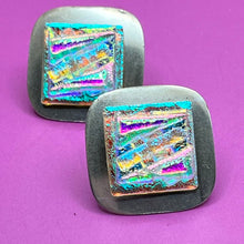 Load image into Gallery viewer, Earrings, Sterling Silver, Dichroic Glass
