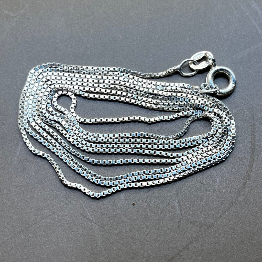 Necklace, Sterling Silver, Box Chain, 30in