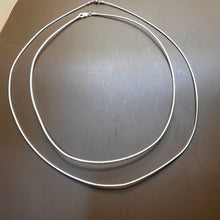 Load image into Gallery viewer, Necklace, Set of Two, Sterling Silver, Snake Chain, 16 in x 1.5 mm, 19.5 in x 1 mm
