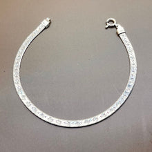 Load image into Gallery viewer, Bracelet, Sterling Silver, Herringbone with Starburst Cuts, 7 in
