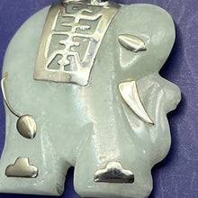 Load image into Gallery viewer, Pendant, Sterling Silver, Jade, Elephant
