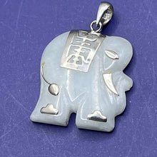 Load image into Gallery viewer, Pendant, Sterling Silver, Jade, Elephant
