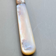 Load image into Gallery viewer, Serving Fork, Bread, Sterling Ferrule and Mother of Pearl Handle
