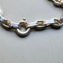 Load image into Gallery viewer, Necklace with Pendant, Sterling Silver, Heart Embedded Pendant, Very Heavy Links, 17 Inches

