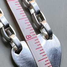 Load image into Gallery viewer, Necklace with Pendant, Sterling Silver, Heart Embedded Pendant, Very Heavy Links, 17 Inches
