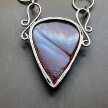 Load image into Gallery viewer, Necklace and Pendant, Sterling Silver, Red Jasper Triangular Bezel Stone in Open Ring Chain, 19 1/2 Inches1
