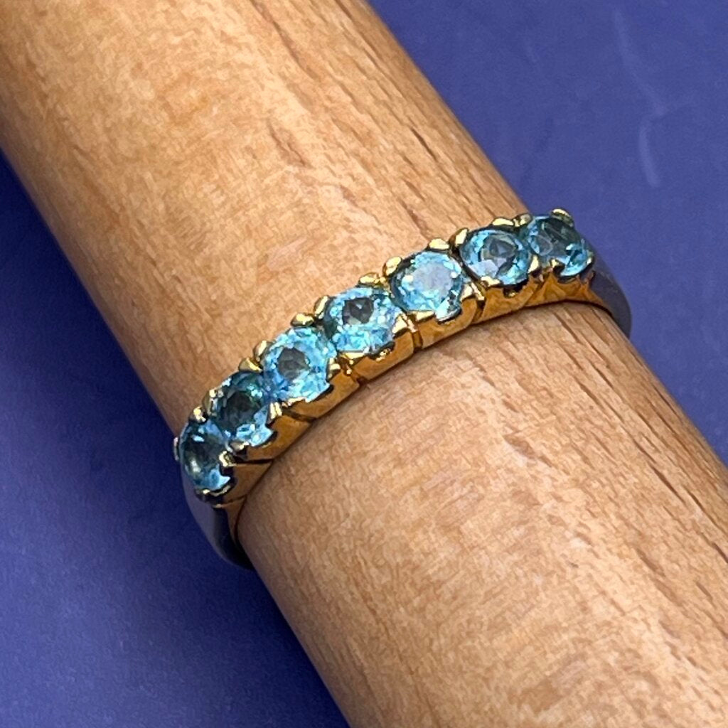Ring, Gold Over Sterling Silver, Multi Stone Topaz, Size 7