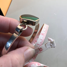 Load image into Gallery viewer, Bracelet, Bangle, Sterling Silver, Onyx and Malachite Shield Latch, 7 1/2 inches circumference
