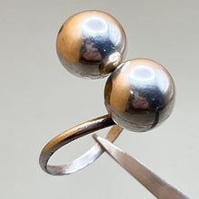 Load image into Gallery viewer, Ring, Sterling Silver, Open Ring Double Ball, Size 7 3/4-8
