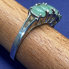 Load image into Gallery viewer, Ring, Sterling Silver, 4 Jade Oval Cabachons in Claw Setting, Size 6 1/2
