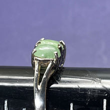 Load image into Gallery viewer, Ring, Sterling Silver, 4 Jade Oval Cabachons in Claw Setting, Size 6 1/2

