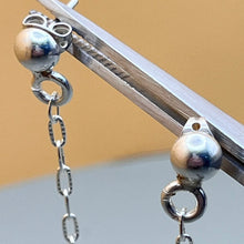 Load image into Gallery viewer, Earrings, Sterling Silver, Textured Ball on Chain
