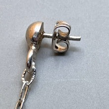 Load image into Gallery viewer, Earrings, Sterling Silver, Textured Ball on Chain
