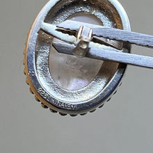 Load image into Gallery viewer, Earrings, Sterling Silver, Mother of Pearl with Gold Vermeil Accents, Leverback
