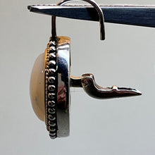 Load image into Gallery viewer, Earrings, Sterling Silver, Mother of Pearl with Gold Vermeil Accents, Leverback
