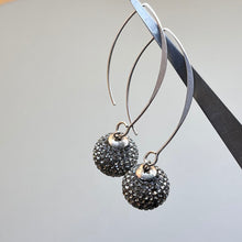Load image into Gallery viewer, Earrings, Sterling Silver, Blingy Balls on Dangle
