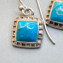 Load image into Gallery viewer, Earrings, Sterling Silver, Turquoise Squares
