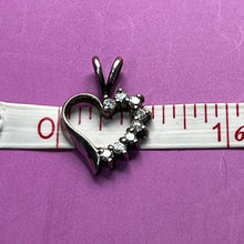 Load image into Gallery viewer, Pendant, Sterling Silver, Avon Heart with CZ Stones
