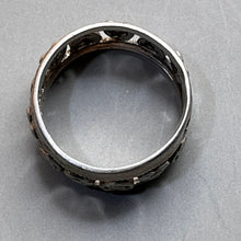 Load image into Gallery viewer, Ring, Sterling Silver, Pierced Heart Band, Size 5 1/2
