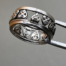 Load image into Gallery viewer, Ring, Sterling Silver, Pierced Heart Band, Size 5 1/2
