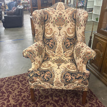 Load image into Gallery viewer, Wingback Chair With Gold &amp; Black Pattern
