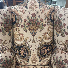 Load image into Gallery viewer, Wingback Chair With Gold &amp; Black Pattern
