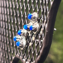 Load image into Gallery viewer, Earrings, Sterling Silver, Three Opals, Native American, Cyrus Lutse
