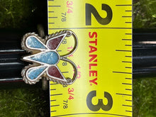 Load image into Gallery viewer, Ring, Sterling Silver, Turquoise/Red Coral Butterfly, Native American, Size 8 1/2
