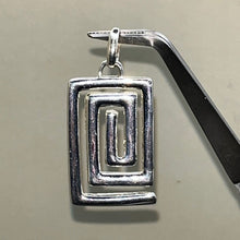 Load image into Gallery viewer, Pendant, Sterling Silver, Square Concentric Circle
