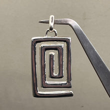 Load image into Gallery viewer, Pendant, Sterling Silver, Square Concentric Circle
