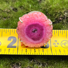 Load image into Gallery viewer, Ring, Sterling Silver, Pink Dyed Agate Round, Size 8 1/2
