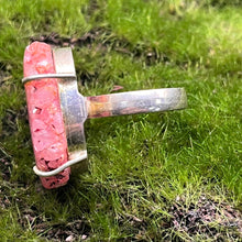 Load image into Gallery viewer, Ring, Sterling Silver, Pink Dyed Agate Round, Size 8 1/2
