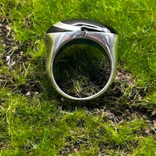 Load image into Gallery viewer, Ring, Sterling Silver, Angelique de Paris, Blue Resin Heart, Size 7
