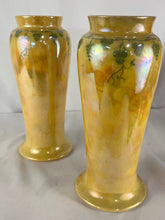 Load image into Gallery viewer, Vase, 1918 Ruskin, Yellow Lustre with Grape Vines
