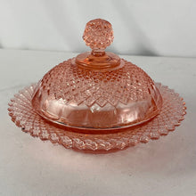 Load image into Gallery viewer, Butter Dish, Round, Pink, Jeanette Miss America, Original 1930s
